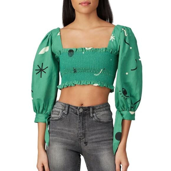 Capulet Gracia Smocked Crop Top - Picture 1 of 5